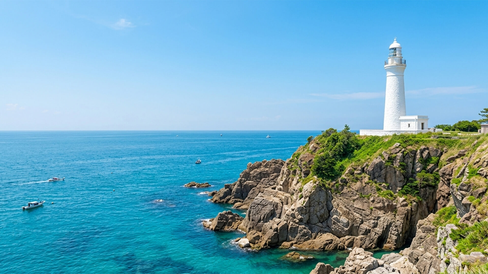 08月出発 羽田→石見 日御碕灯台と青い海